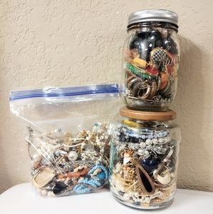 2 Jars and 1 bag of Random Jewelry